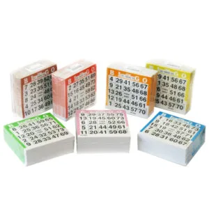 bingo cards 75 single in 7 colors