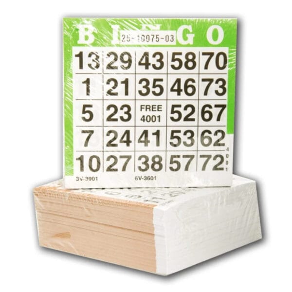 bingokaarten 75 single licht groen