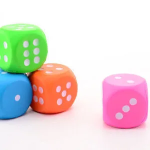foam rubber dice colors art