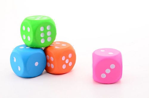 schuimrubber dobbelsteen kleuren art