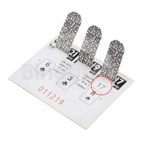 Gold 21 ticket met totaal