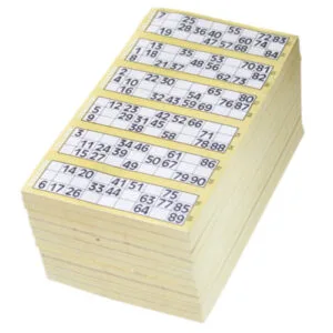 Bingo Cards 1-90 | Yellow