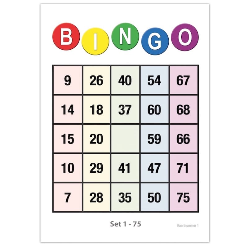 Bingokaarten 1-75 | Eigen Ontwerp - Afbeelding 7