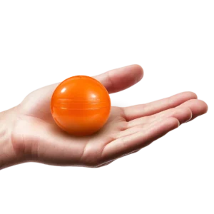 loterijbal oranje op hand